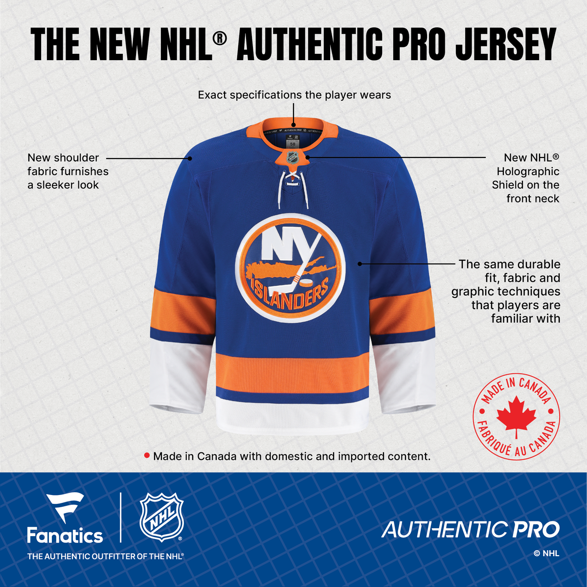 Men s New York Islanders Fanatics Pro Home Jersey Isles Lab