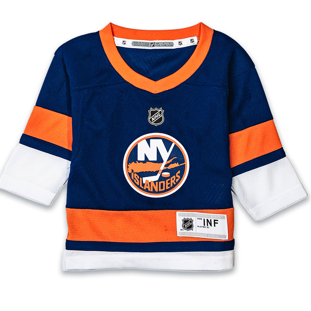 New York Islanders Infant blue home primary jersey with blue and orange stripe
