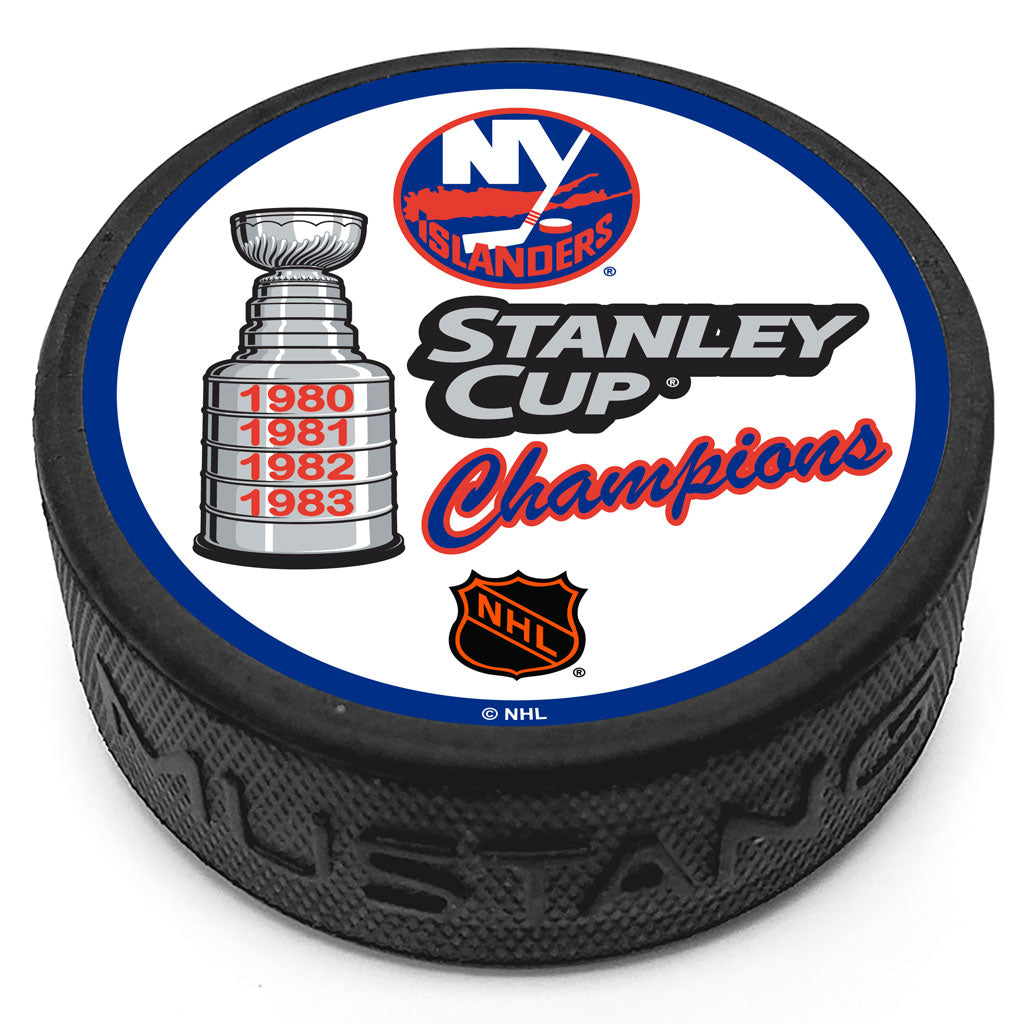 New York Islanders Stanley Cup champions puck with primary logo