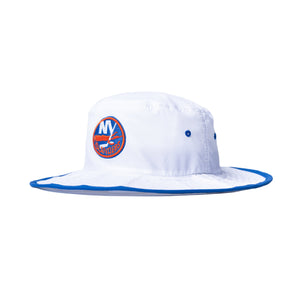 New York Islanders white bucket hat with primary logo