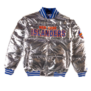 Islanders Platinum Ice Metallic Puffer Jacket