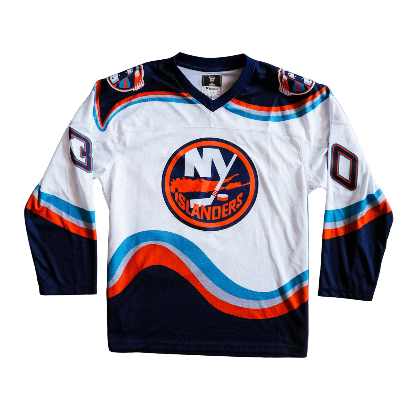 New York Islanders #30 Ilya Sorokin Primary Logo Wave Jersey - Main Image