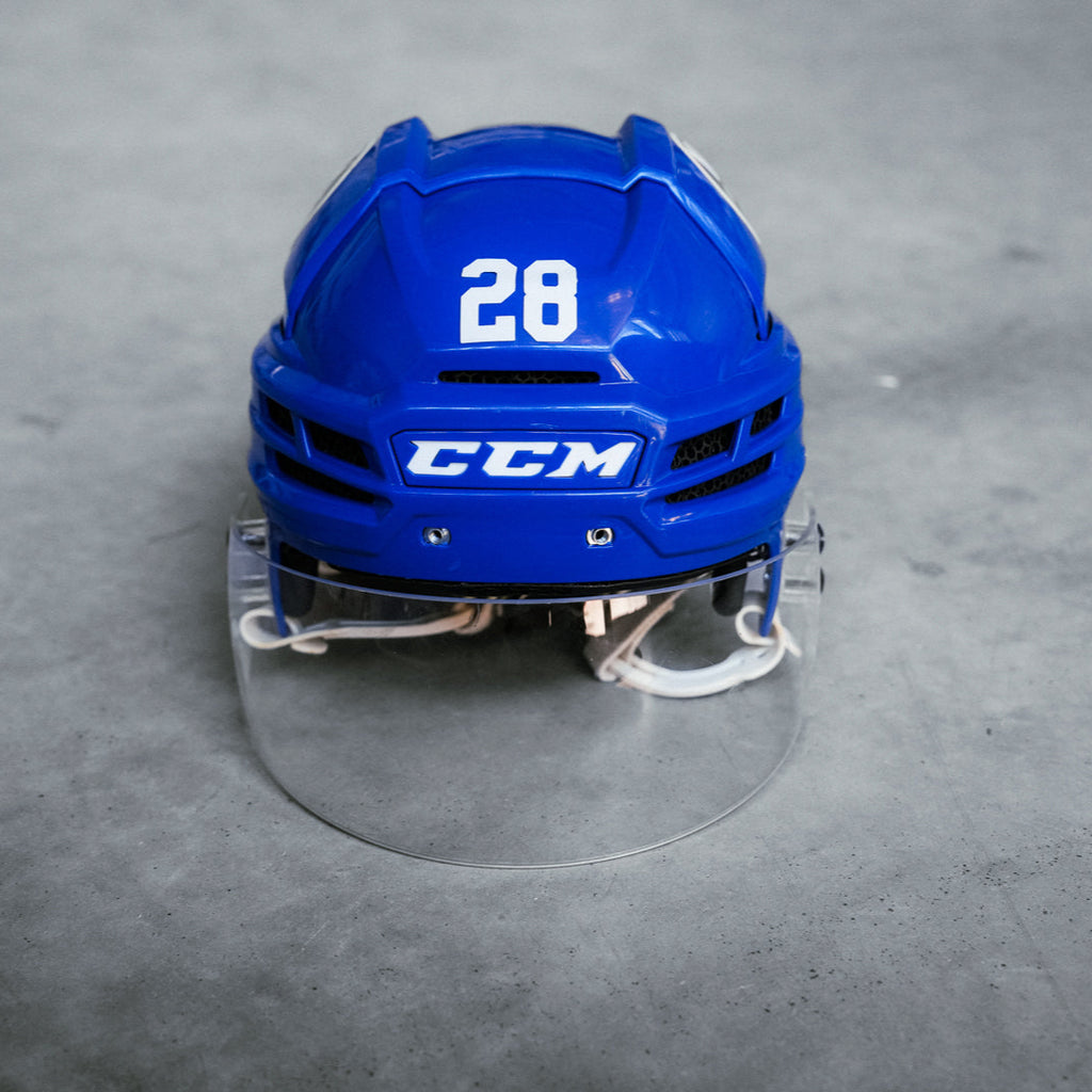 Alexander Romanov Game Used Royal Helmet