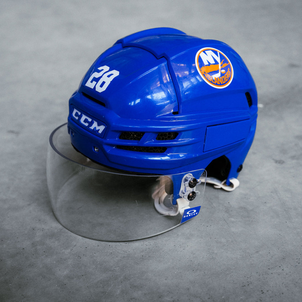 Alexander Romanov Game Used Royal Helmet