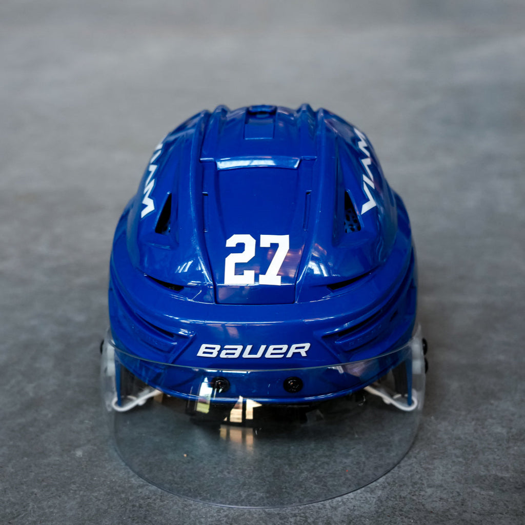 Anders Lee Game Used Royal Helmet