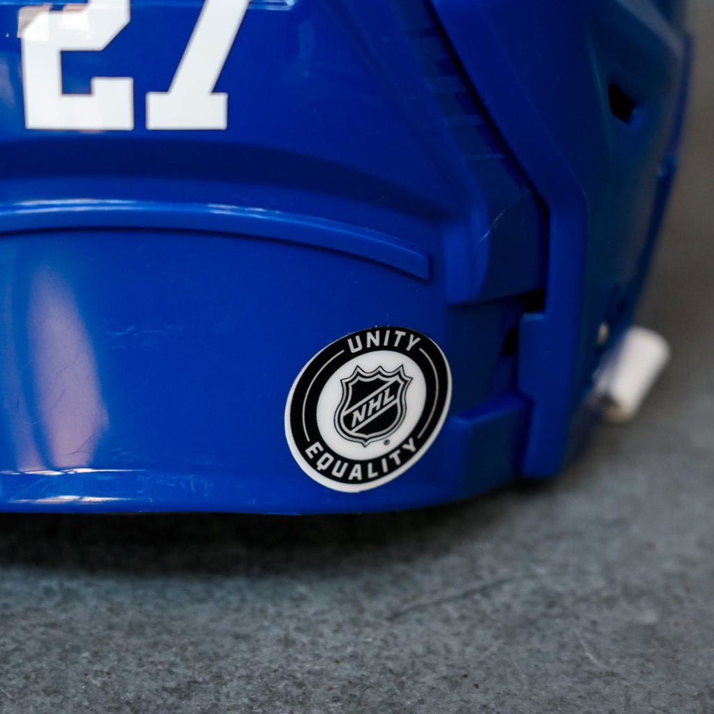 Anders Lee Game Used Royal Helmet