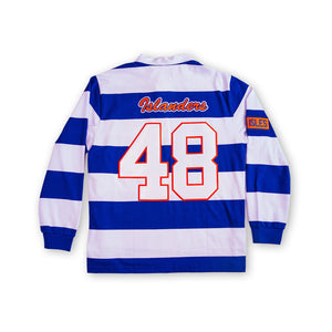 #48 Schaefer Embroidered Rugby - Royal and White