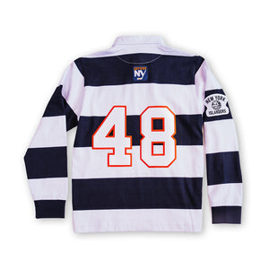 #48 Schaefer Embroidered Rugby - Navy and White