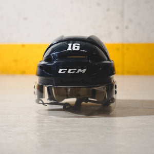 #16 Game Used Navy Helmet