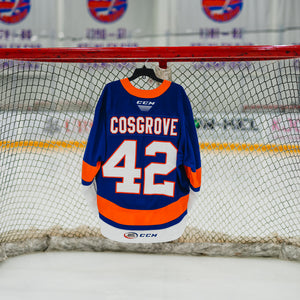 #42 Cosgrove Bridgeport BPI Blue Game Used Jersey