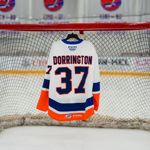 #37 Dorrington Bridgeport White Game Used Jersey