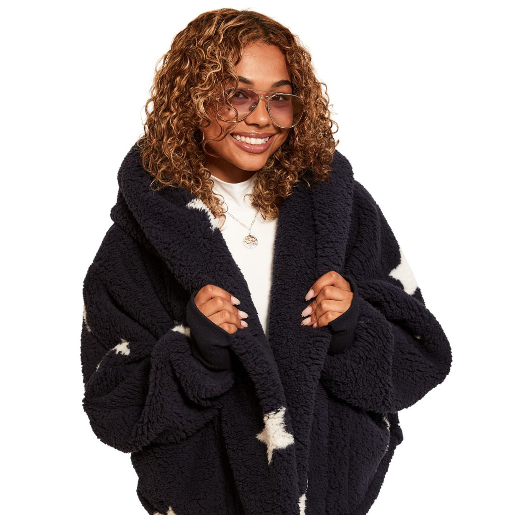 Islanders Cropped Sherpa Lounger-Navy Stars