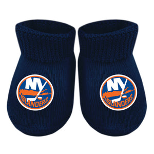 Navy Primary Newborn Booties