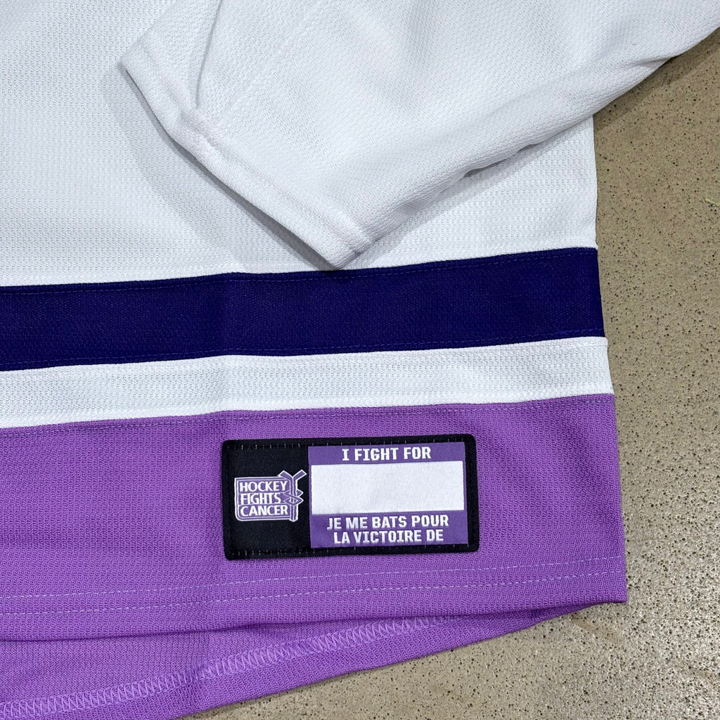 Adidas Team Issued White Hockey Fights Cancer Jersey