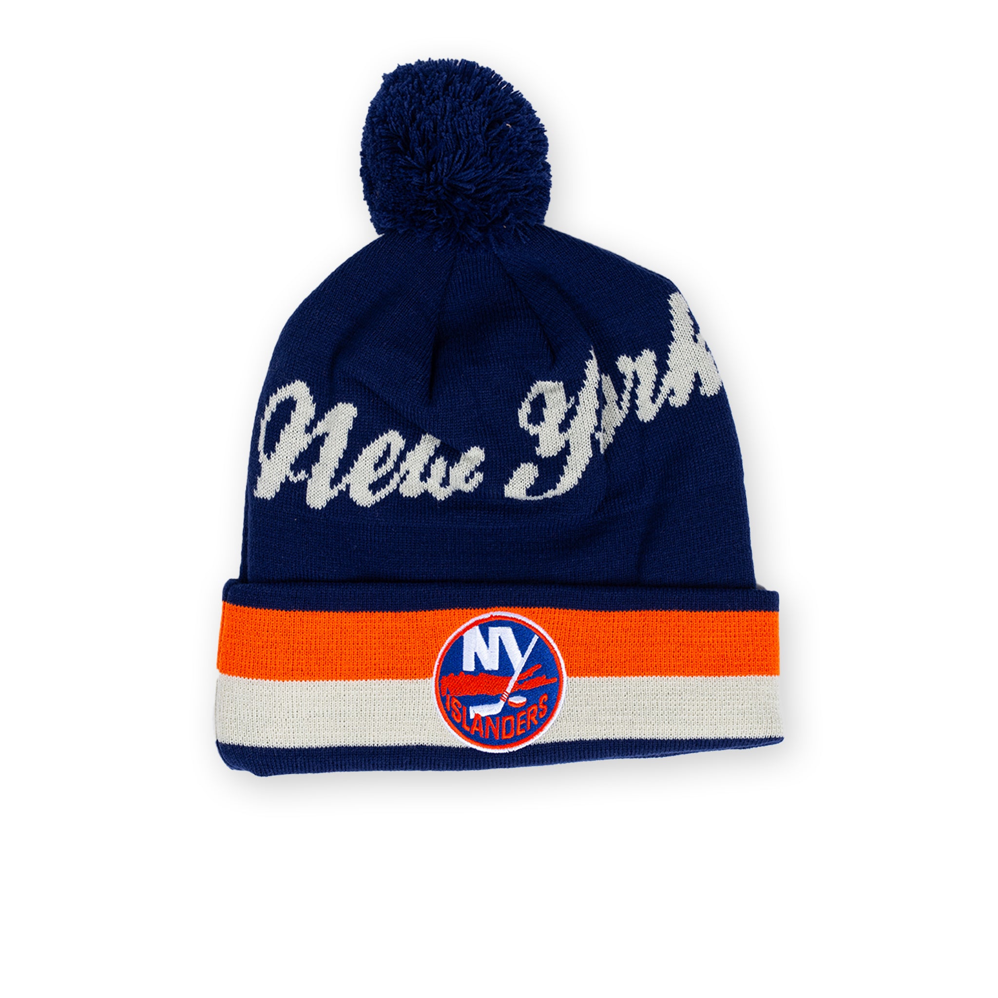 New York Islanders CCM Primary Script Pom Knit Isles Lab