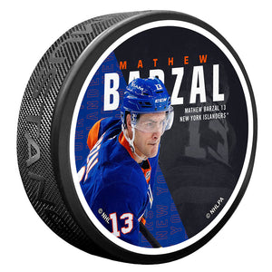 New York Islanders Centerfold Puck | Mathew Barzal