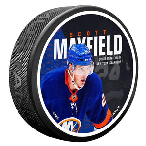 New York Islanders Centerfold Puck | Scott Mayfield