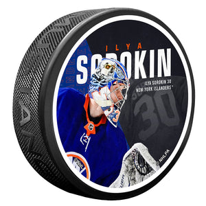New York Islanders Centerfold Puck | Ilya Sorokin