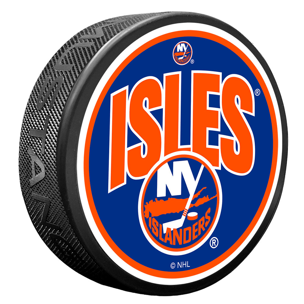 New York Islanders Wordmark Textured Puck