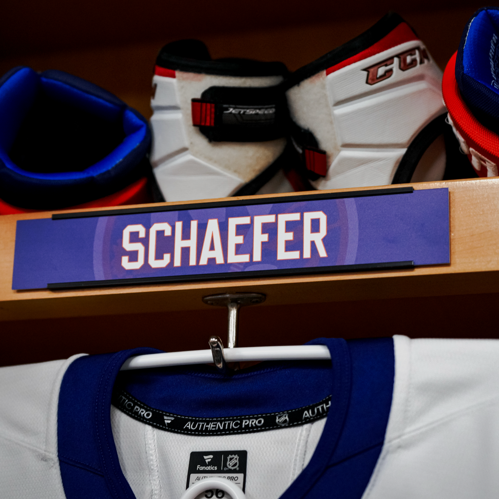 Matthew Schaefer NHL Debut Game Used Away Jersey