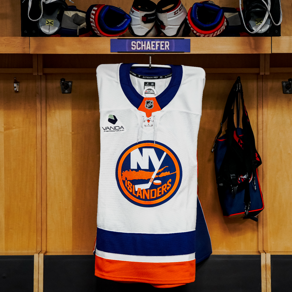 Matthew Schaefer NHL Debut Game Used Away Jersey
