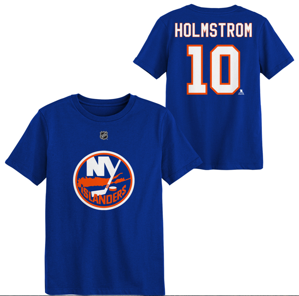 Simon Holmstrom #10 New York Islanders Name & Number Kids T-Shirt