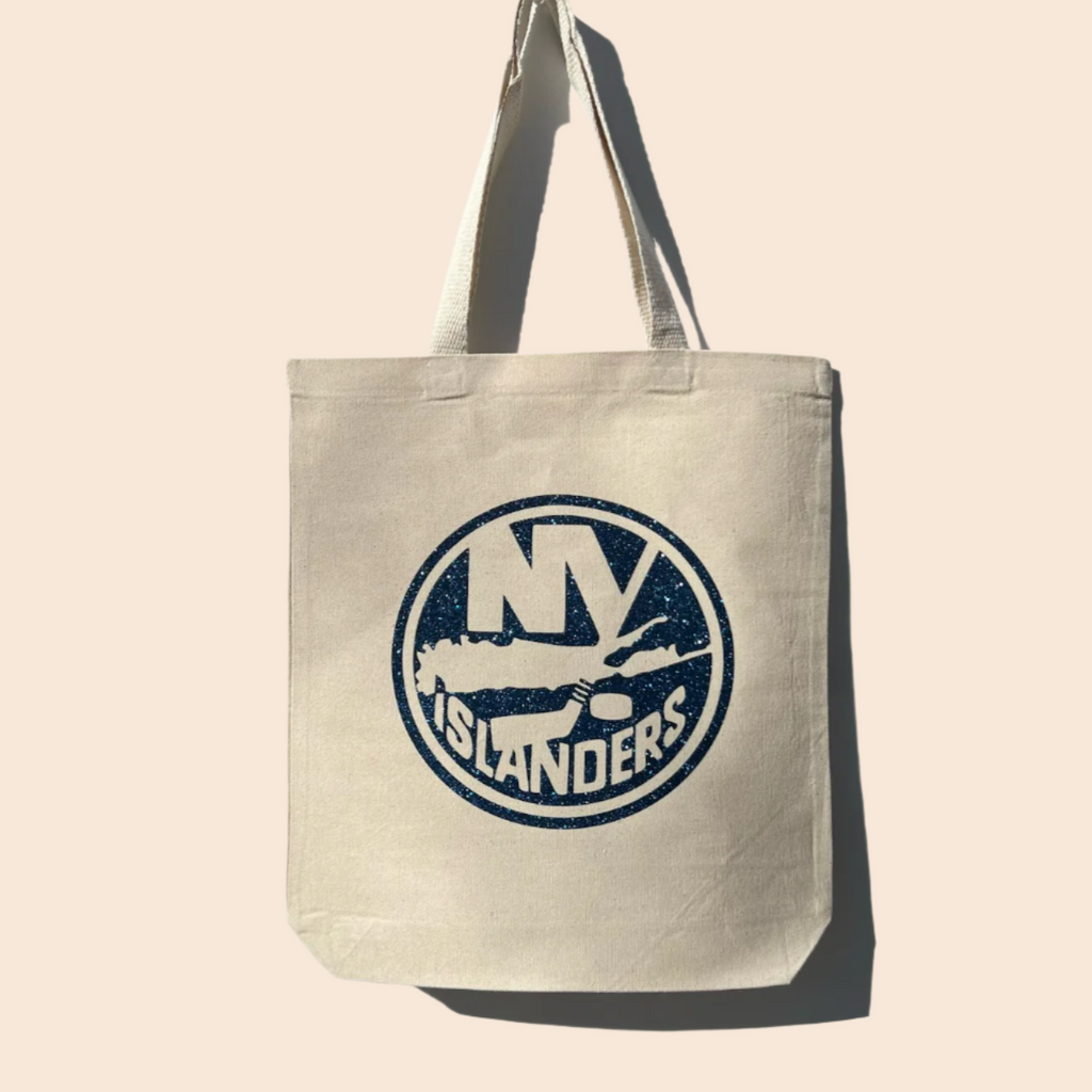 Islanders Primary Logo Glitter Canvas Tote