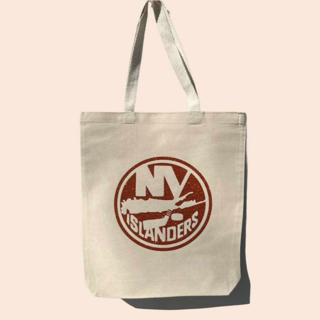 Islanders Primary Logo Glitter Canvas Tote
