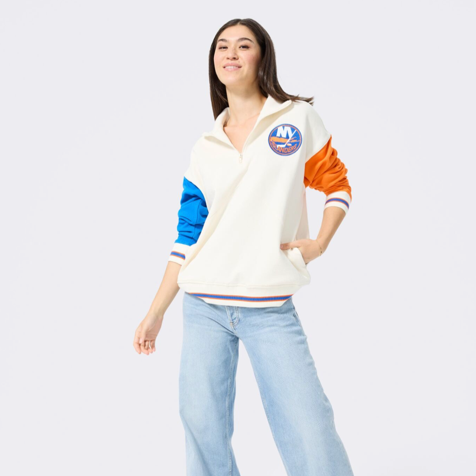Islanders Colorblock 1/4 Zip Sweater