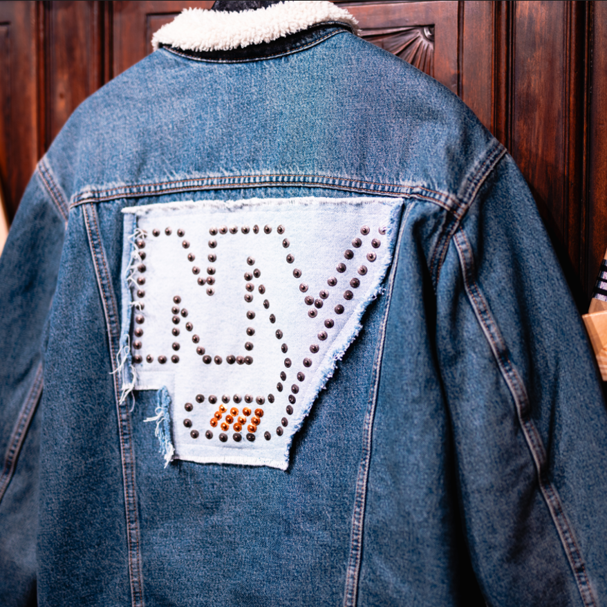 Islanders Custom Levi's Shearling Alternate Studded Denim Jacket