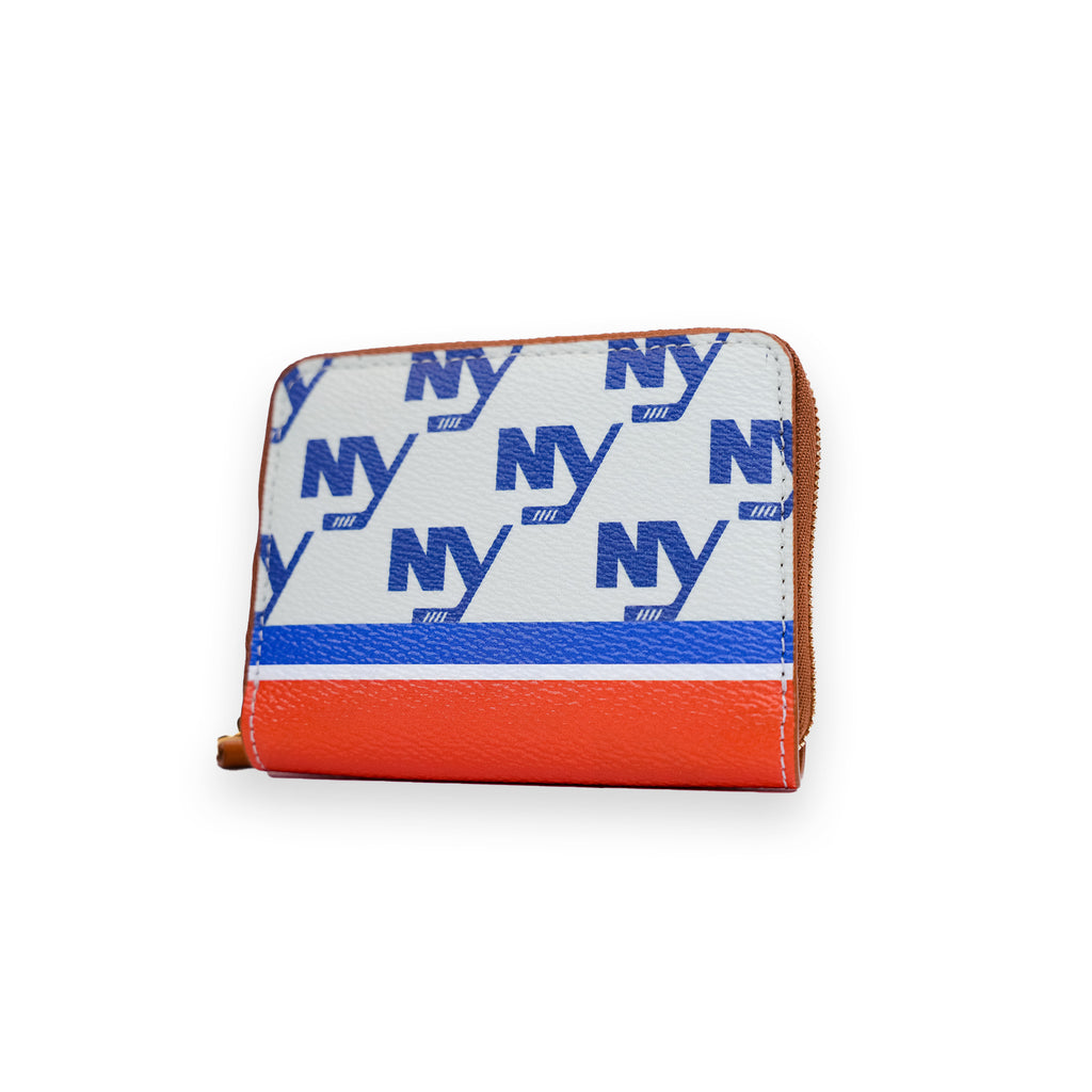 New York Islanders cream small wallet with blue, white, and orange stripe