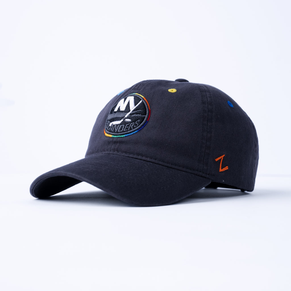 New York Islanders Pride hat with primary logo made by Zephyr
