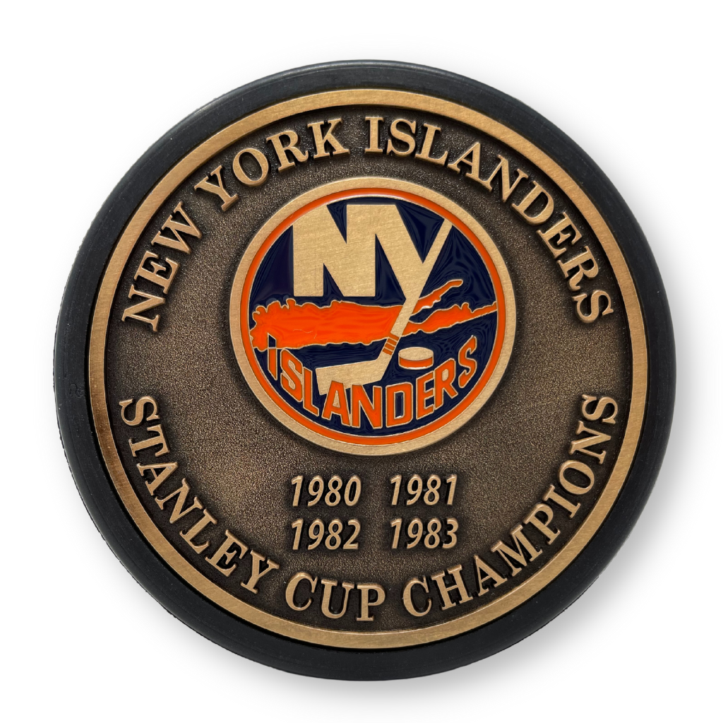 Medallion Puck - New York Islanders Stanley Cup Years Gold