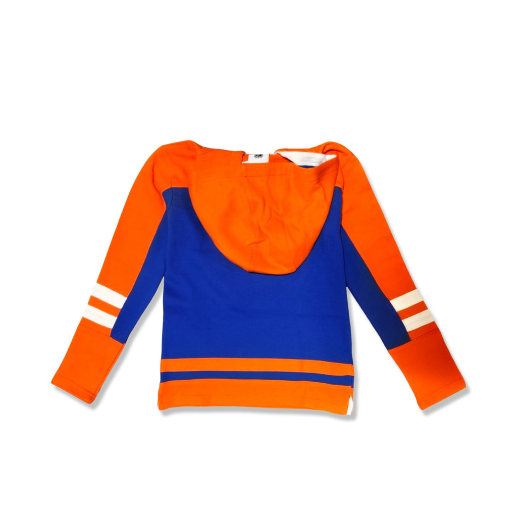 New York Islanders blue and orange primary lace-up hoodie